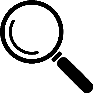 a magnifier as a search icon